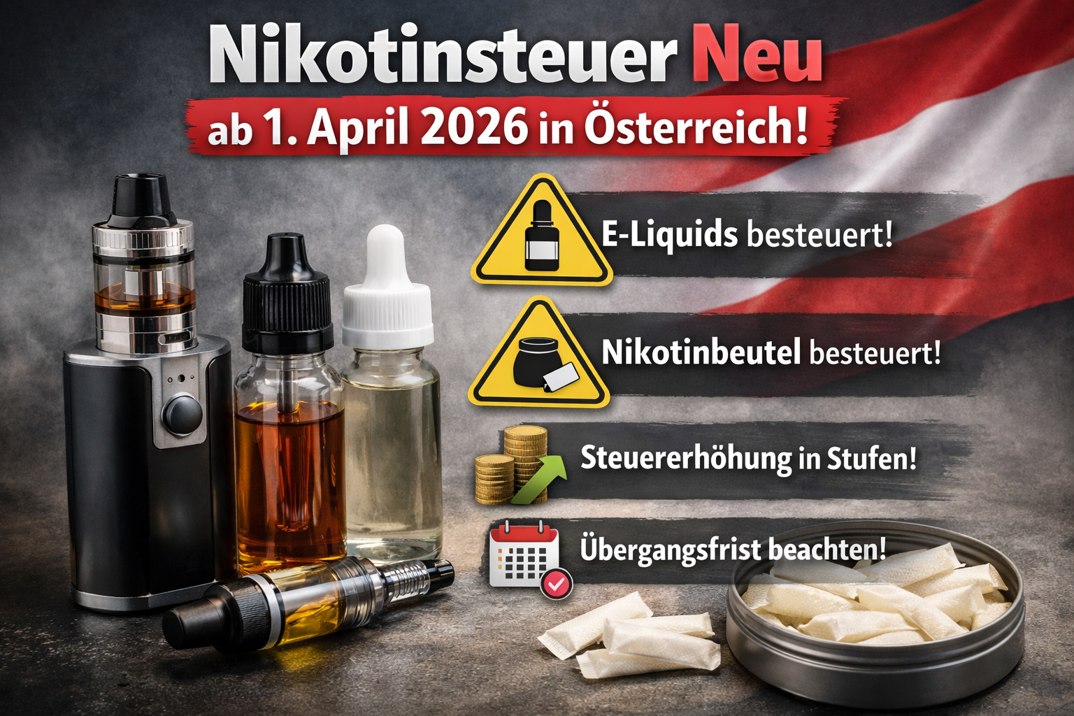 Nikotinsteuer neu ab 01.04.2026 in sterreich | Heigra GmbH