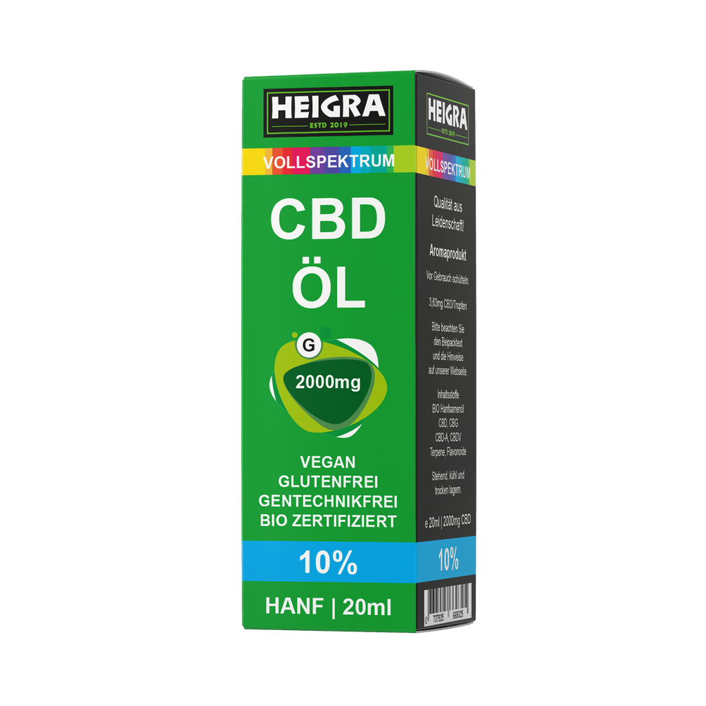VOLLSPEKTRUM 10% 20ml CBD ÖL HEIGRA