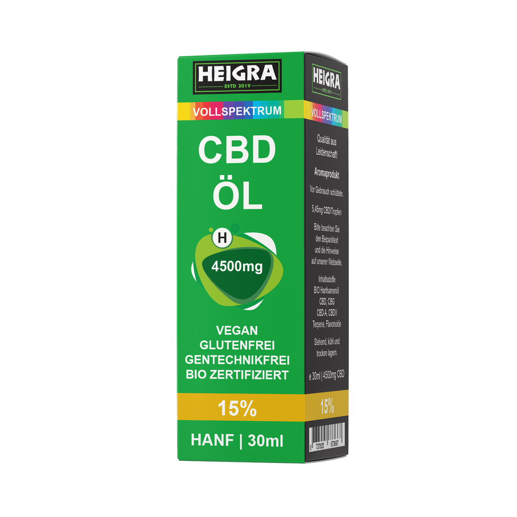 VOLLSPEKTRUM 15% 30ml CBD ÖL HEIGRA