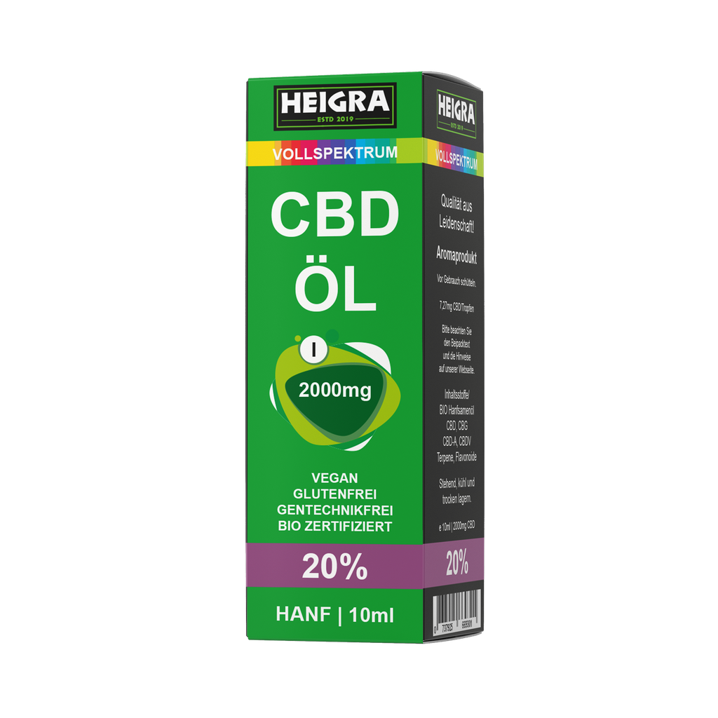 VOLLSPEKTRUM 20% 10ml CBD ÖL HEIGRA