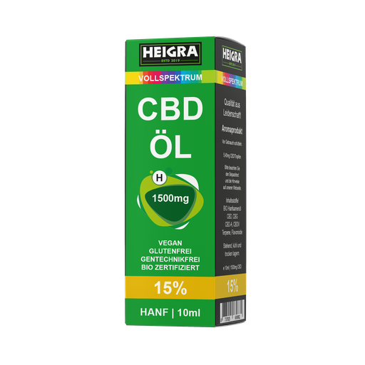 [P0004897] VOLLSPEKTRUM 15% 10ml CBD ÖL HEIGRA